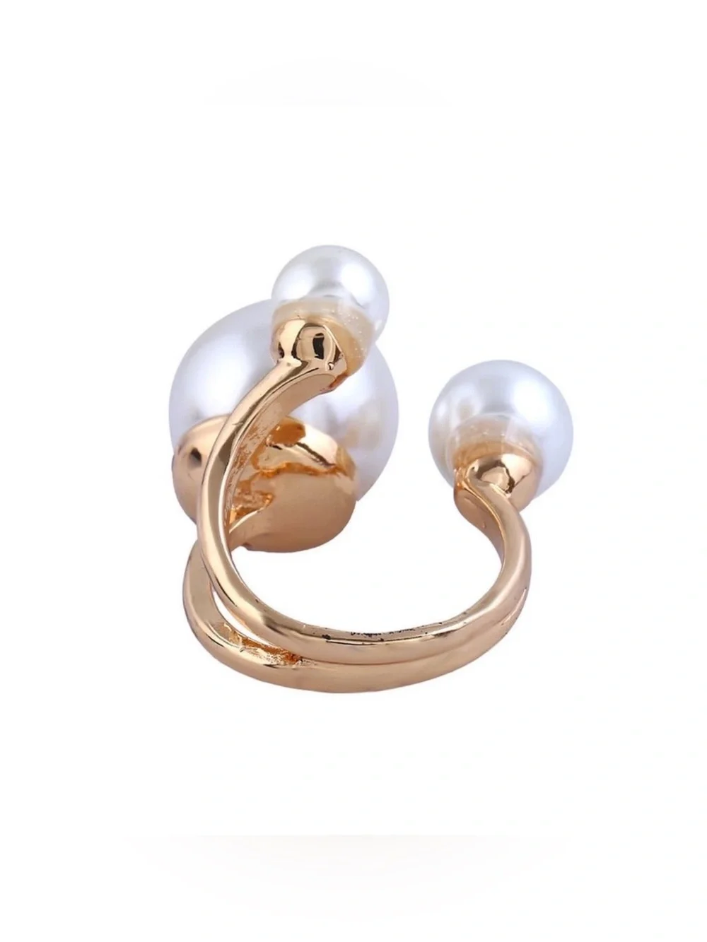 ✨3for$38  New Faux Pearl Trio Adjustable Statement Ring Pearl Illusion Cuff Ring